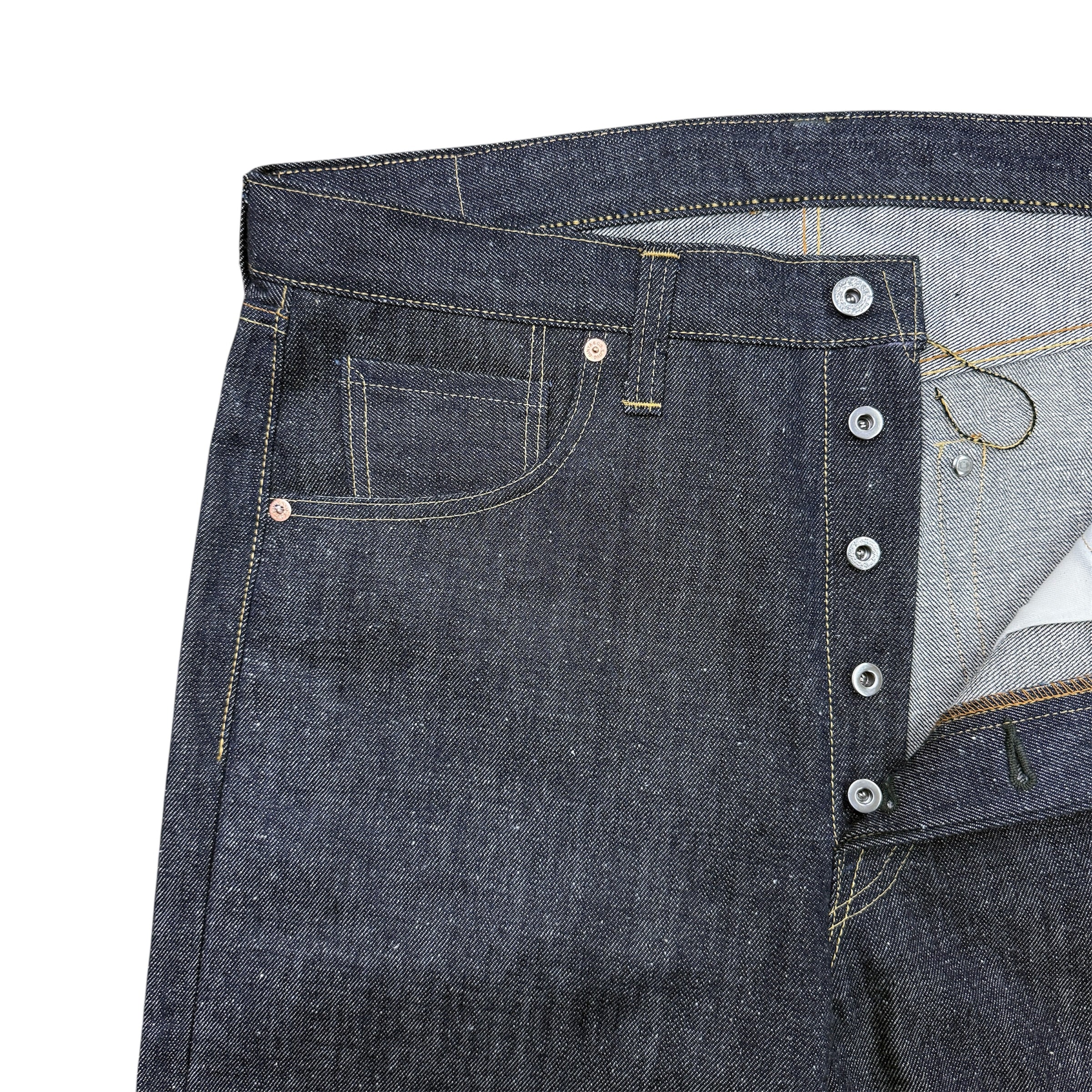 1942 W.W.2 Neppy Fabric Regulation Model S42XX Denim Jeans – GINYA