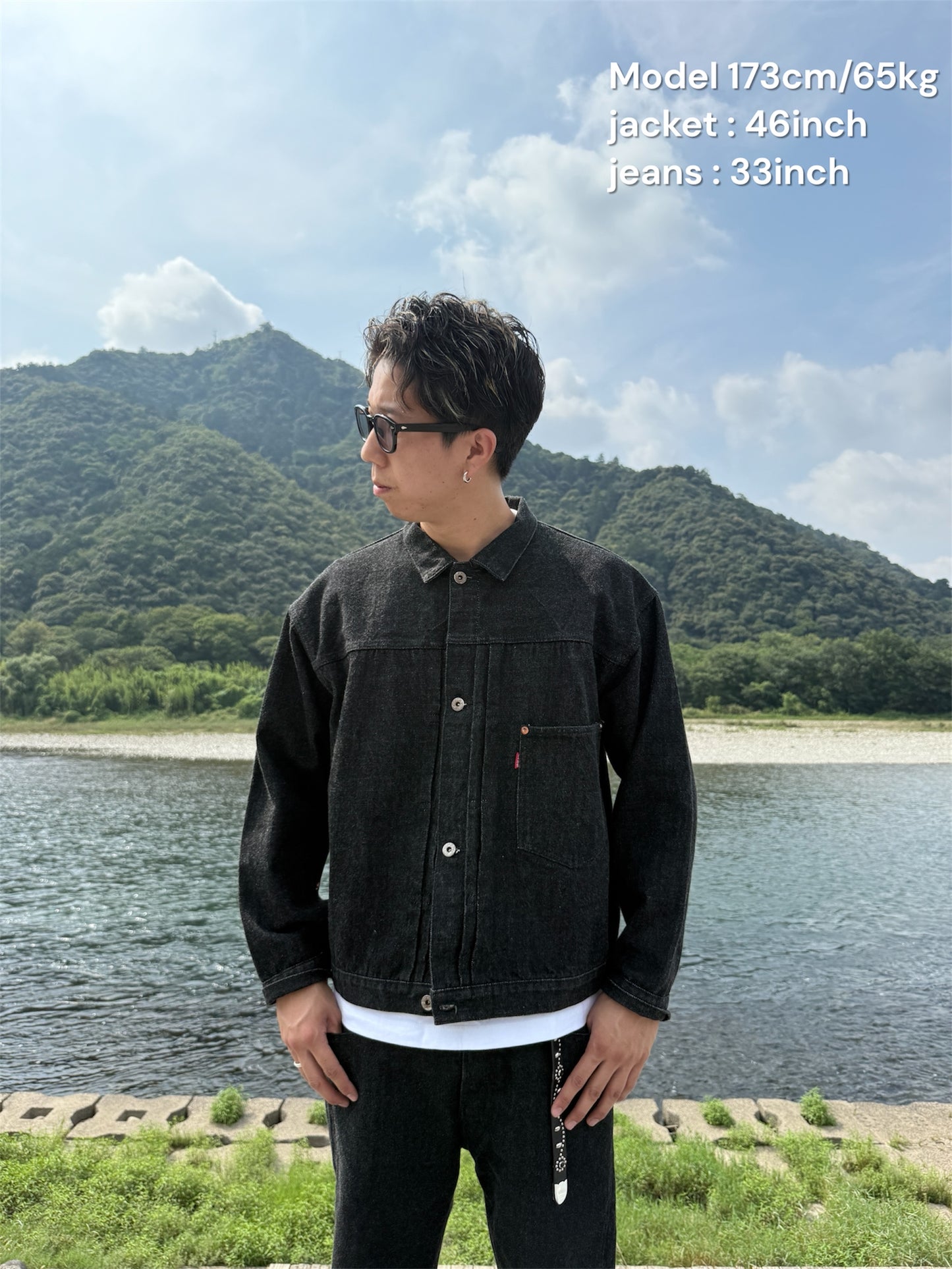Black denim 1944 W.W.2 Model  B404xx  Denim Jacket（yarn-dyed）